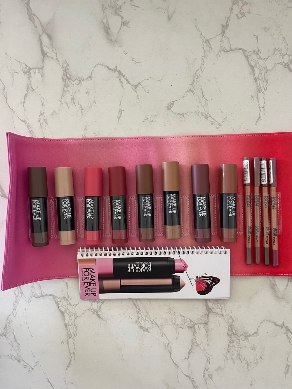 Makeup Forever Lipstick & Liners Set - Neutral Browns, Nudes & Soft Pinks